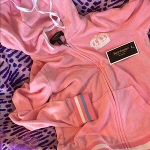 Juicy Couture Light Pink Zip-Up with Crown Emblem